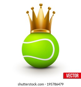 Tennis ball with royal crown. 