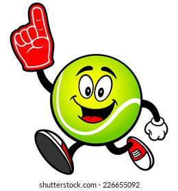 Tennis Ball Running with Foam Finger
