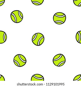 tennis ball seamless doodle pattern