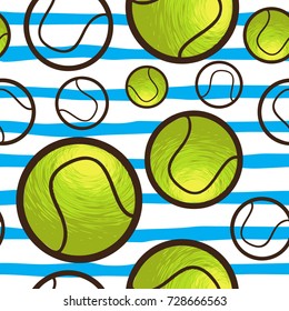 tennis ball seamless pattern