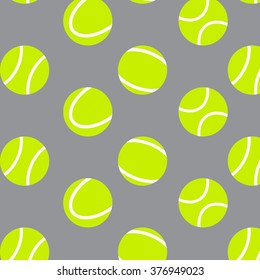 Tennis ball seamless pattern background. Tennis sport seamless pattern, ball repetition. Vector abstract flat design illustration