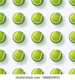 tennis ball seamless pettern vector illustration. realistic tennis ball seamless pattern design