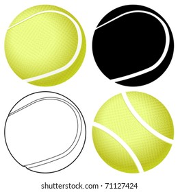 Tennis ball set isolated on a white background. Vector illustration.