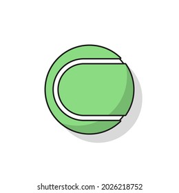 Tennis ball with shadow. Vector in flat design