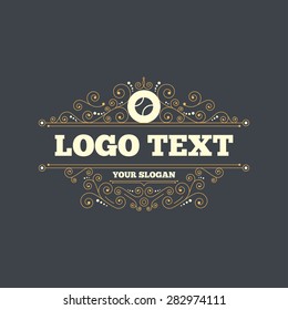 Tennis ball sign icon. Sport symbol. Flourishes calligraphic ornament. Vector