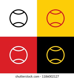 Tennis ball sign illustration. Vector. Icons of german flag on corresponding colors as background.