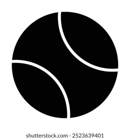 Tennis ball silhouette, icon, vector design. Tennis ball silhouette, symbol design for logo, app, website. Vector illustration.