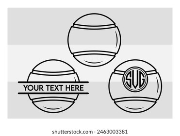 Tennis Ball, Tennis Ball Silhouette,  Sports, Tennis, Ball Image, Vector, clipart, outline, Smashing Tennis Monogram, Split Monogram, Circle Monogram