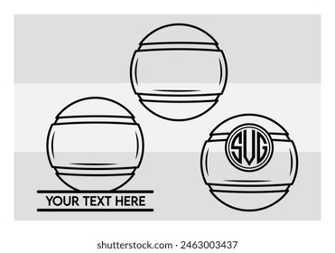 Tennis Ball, Tennis Ball Silhouette,  Sports, Tennis, Ball Image, Vector, clipart, outline, Smashing Tennis Monogram, Split Monogram, Circle Monogram