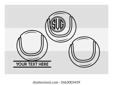 Tennis Ball, Tennis Ball Silhouette,  Sports, Tennis, Ball Image, Vector, clipart, outline, Smashing Tennis Monogram, Split Monogram, Circle Monogram