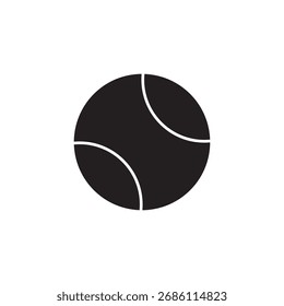 Tennis ball silhouette vector flat illustration design.