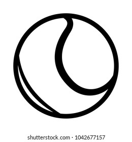 Tennis ball silhouette vector illustration isolated on white background. Ideal for logo design, sticker, car decals and any kind of decoration.