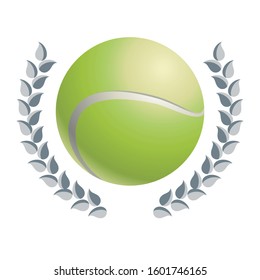 Tennis Ball with Silver Laurel Wreath