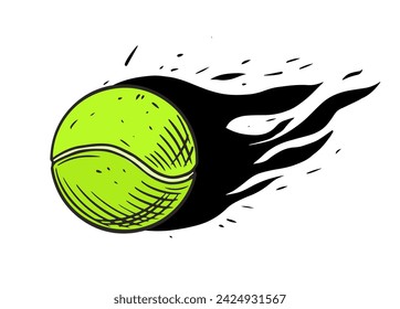 Tennis ball. sketch, vector illustration, hand drawn, black outline on a transparent background