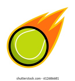 Tennis ball sport comet fire tail flying
