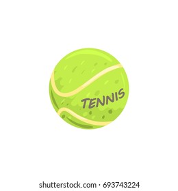 Tennis ball sport equipment cartoon vector Illustration