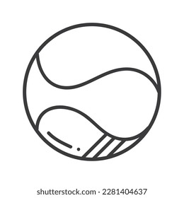 tennis ball sports doodle isolated icon