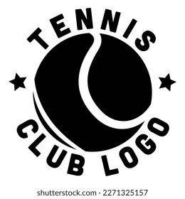 Tennis ball sports logo template, vector art image illustration, tennis club black and white sport logo template, t-shirt design, sticker, decal.