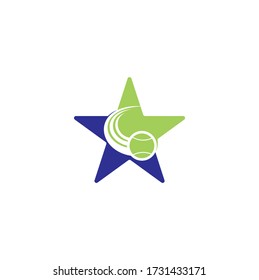Tennis ball star shape concept logo. Tennis logo design.