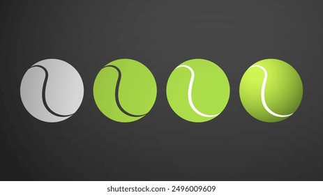 tennis ball symbol vector on gray  background, Illustrations for use in online sporting events , Illustration Vector EPS 10