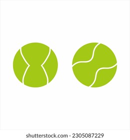 Tennis ball template design with two different textures, for logo, icon, symbol, app, design element, vector illustration.