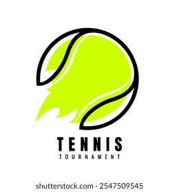 Tennis ball tournament color icons. Symbol or emblem. Vector illustration.