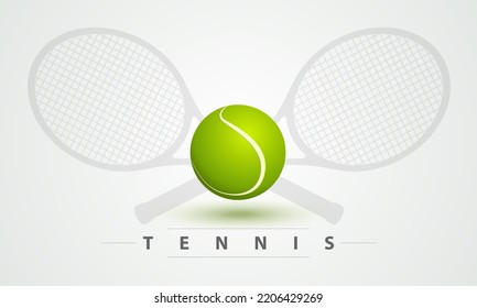 A tennis ball, two rackets. Logo. Icon