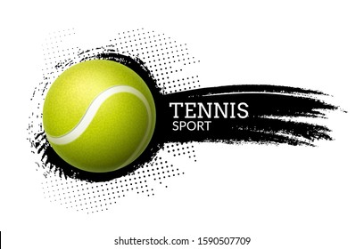 Tennis ball vector background illustration sport graphic ball icon on splash.