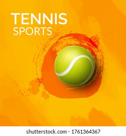 Tennis ball vector background illustration sport graphic ball icon on splash