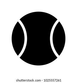 Tennis ball. Vector black icon on white background. Isolated