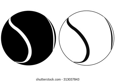 Tennis ball.  vector drawing isolated on white background