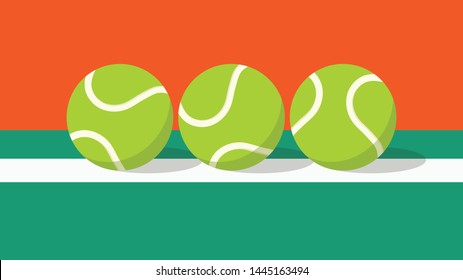 Tennis ball vector. Tennis ball in the field. wallpaper. free space for text. copy space.