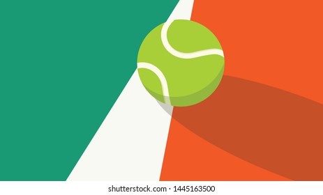 Tennis ball vector. Tennis ball in the field. wallpaper. free space for text. copy space.