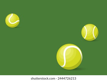 Tennis ball vector. Tennis ball in the field. wallpaper. free space for text. copy space.