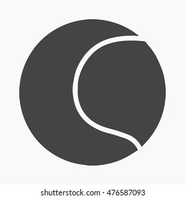 Tennis ball vector icon in black style for web