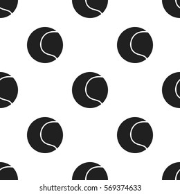 Tennis ball vector icon in black style for web