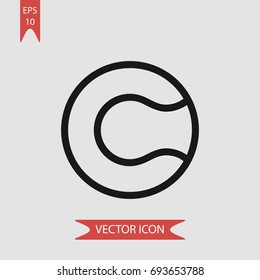 Tennis ball vector icon, illustration symbol