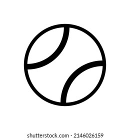 Tennis ball vector icon isolated on white background.