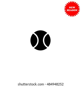 Tennis ball vector icon isolated on white background.