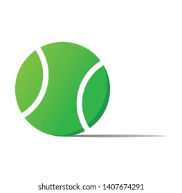 Tennis ball vector icon with shadow.