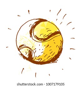 Tennis ball, vector illustration.
