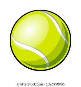 Tennis ball vector illustration isolated on white background. Ideal for logo design, sticker, decal and any kind of decoration.