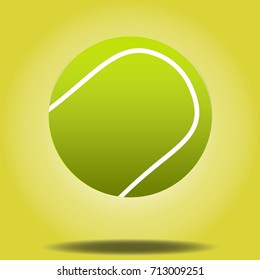 Tennis ball vector illustration with shadow below