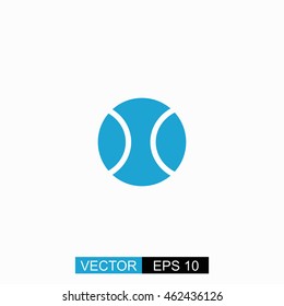 Tennis ball vector. Isolated blue icon on white background.