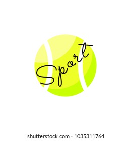 Tennis ball vector isolated illustration.