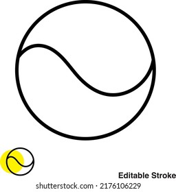 Tennis Ball Vector Line Icon