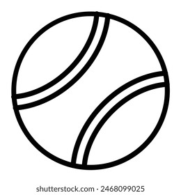 Diseño de iconos de línea de Vector de pelota de tenis