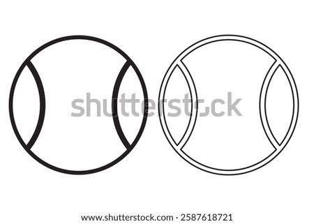 Tennis Ball Vector Line Icon Design. Two Tennis balls set icons, sports balls of tennis ball logo with white background.