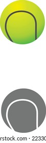 tennis ball vector with monochromatic and colored versions suitable for many uses
