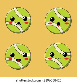 El juego de vectores de bola de tenis es una caricatura vectorial, un doodle lindo con un tema escolar.
Perfecto para el diseño de camisetas, mercadería, pegatinas, logotipos, emojis, etc.
